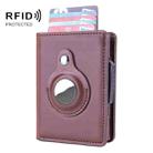 RFID Automatic Pop-Up Card Holder Multi-Function Locator Wallet For AirTag(Brown) - 1