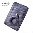 RFID PU Anti-Theft Card Holder Thin Tracker Card Holder For Airtag(Carbon Fiber) - 1