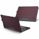 PU Leather Laptop Protective Case For HP Envy X360 15-BP / CN / DR / DS(Wine Red) - 1