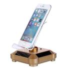 Solar Turntable Mobile Phone Stand Display Stand With Coloful Light(Gold) - 1