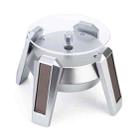 High-Footed UFO Solar 9cm 360 Rotating Display Stand Props Turntable(Silver Blue Light) - 1