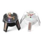 High-Footed UFO Solar 9cm 360 Rotating Display Stand Props Turntable(White Blue Light) - 3