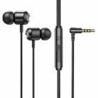 2 PCS TS6000 3.5mm Metal Elbow In-Ear Wired Control Earphone with Mic(Black) - 1