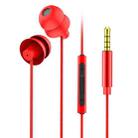 EN3900 3.5mm Plug In-Ear Wired Control Earphone with Mic(Red) - 1