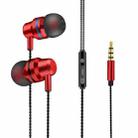 2 PCS TS8 3.5mm In-Ear Metal Wired Control Phone Earphone(Red) - 1