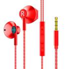 TS5000 3.5mm Metal Subwoofer Wired Earphone(Red) - 1