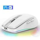 Fmouse M303 2400DPI Bluetooth&2.4G Dual Modes Rechargeable RGB Mouse(White) - 1