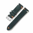Color-Block Stitching Micro-Leather Switch Quick Release Watch Band, Specification: 20mm(Green) - 1
