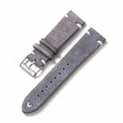 Color-Block Stitching Micro-Leather Switch Quick Release Watch Band, Specification: 20mm(Grey) - 1