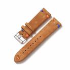 Color-Block Stitching Micro-Leather Switch Quick Release Watch Band, Specification: 20mm(Light Brown) - 1