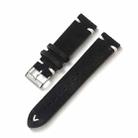 Color-Block Stitching Micro-Leather Switch Quick Release Watch Band, Specification: 22mm(Black) - 1