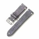 Color-Block Stitching Micro-Leather Switch Quick Release Watch Band, Specification: 22mm(Grey) - 1