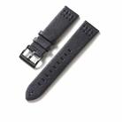X Suture Quick Release Thick Waterproof Watch Band, Specification: 22mm(Black) - 1