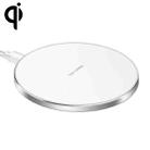 15W Metal Round Wireless Charger Smart Fast Charge(Silver + White Surface) - 1