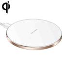 15W Metal Round Wireless Charger Smart Fast Charge(Gold + White Surface) - 1