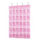 30 Grid Non-woven Transparent Mobile Phone Hanging Bag(Pink) - 1
