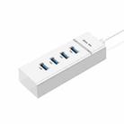 4 X USB 2.0 Ports HUB Converter, Cable Length: 15cm,Style： With Light Bar White - 1