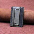 2 PCS Leather Phone Card Sleeve Back Sticker Wrist Pull Strap Holder(Black) - 1