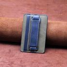 2 PCS Leather Phone Card Sleeve Back Sticker Wrist Pull Strap Holder(Blue) - 1