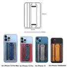 2 PCS Leather Phone Card Sleeve Back Sticker Wrist Pull Strap Holder(Blue) - 3