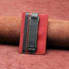 2 PCS Leather Phone Card Sleeve Back Sticker Wrist Pull Strap Holder(Red) - 1