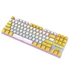 XUNFOX K80 87 Keys Wired Gaming Mechanical Illuminated Keyboard, Cable Length:1.5m(White Yellow) - 1