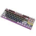 XUNFOX K80 87 Keys Wired Gaming Mechanical Illuminated Keyboard, Cable Length:1.5m(Black Gray) - 1