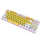 XUNFOX K80 87 Keys Wired Gaming Mechanical Illuminated Keyboard, Cable Length:1.5m(Yellow White) - 1