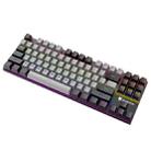 XUNFOX K80 87 Keys Wired Gaming Mechanical Illuminated Keyboard, Cable Length:1.5m(Gray Black) - 1