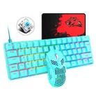 FREEDOM-WOLF T60 62 Keys RGB Gaming Mechanical Keyboard Mouse Set, Cable Length:1.6m( Blue Green Shaft) - 1