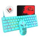 FREEDOM-WOLF T60 62 Keys RGB Gaming Mechanical Keyboard Mouse Set, Cable Length:1.6m(Blue Red Shaft) - 1