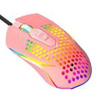 LEAVEN S50 6Keys Macro Definition Programmable RGB Lighted Gaming Wired Mouse, Cable Length: 1.5m(Pink) - 1