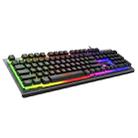 IMICE AK-900 104 Keys Metal Backlit Gaming Wired Suspended Illuminated Keyboard, Cable Length: 1.5m(Black) - 1