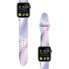 2 PCS Printed Silicone Watch Band For Apple Watch Series 8&7 41mm / SE 2&6&SE&5&4 40mm / 3&2&1 38mm(Purple Rhyme) - 1