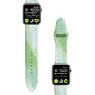 2 PCS Printed Silicone Watch Band For Apple Watch Ultra 49mm / Series 8&7 45mm / SE 2&6&SE&5&4 44mm / 3&2&1 42mm (Green Wild) - 1