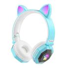 LS020 Glowing Folding Cat Ears Wireless Bluetooth Sports Headset(Sky Blue) - 1