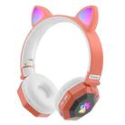 LS020 Glowing Folding Cat Ears Wireless Bluetooth Sports Headset(Orange) - 1