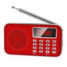 Y-619  FM/AM Mini Radio MP3 Rechargeable Music Player Support TF/SD Card with LED Display(Red) - 1