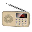 Y-619  FM/AM Mini Radio MP3 Rechargeable Music Player Support TF/SD Card with LED Display(Gold) - 1