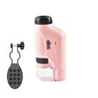 Children Handheld Portable Laboratory Equipment Microscope Toys, Colour: Lite + Bracket (Pink) - 1