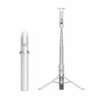 Desktop Multi-Function Live 1.3m Tripod Portable Integrated Bluetooth Selfie Rod(White Silver) - 1