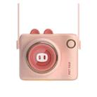 GL106 USB Rechargeable Hand-Held Portable No-Leaf Mini Camera Fan, Style Pig (Pink) - 1