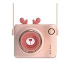 GL106 USB Rechargeable Hand-Held Portable No-Leaf Mini Camera Fan, Style Deer (Pink) - 1