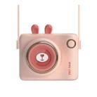 GL106 USB Rechargeable Hand-Held Portable No-Leaf Mini Camera Fan, Style Rabbit (Pink) - 1