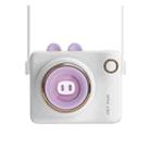 GL106 USB Rechargeable Hand-Held Portable No-Leaf Mini Camera Fan, Style Pig (Purple) - 1