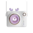 GL106 USB Rechargeable Hand-Held Portable No-Leaf Mini Camera Fan, Style Deer (Purple) - 1