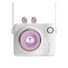 GL106 USB Rechargeable Hand-Held Portable No-Leaf Mini Camera Fan, Style Rabbit (Purple) - 1