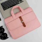 PU Waterproof Wear-resistant Laptop Bag, Size: 15-15.6 inch(Pink) - 1