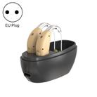 Elderly Use Can Charge Sound Amplifier Hearing Aid, Specification: EU Plug(Skin Color Double Machine+Black Charging Bin) - 1