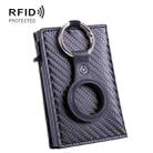 RFID Keychain Tracker Cover Locator Card Holder Wallet for AirTag(Carbon Fiber) - 1